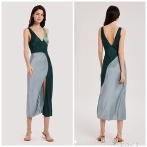 Nap Scoop Neck Artistic Silk Color Block Dress New with Tags!